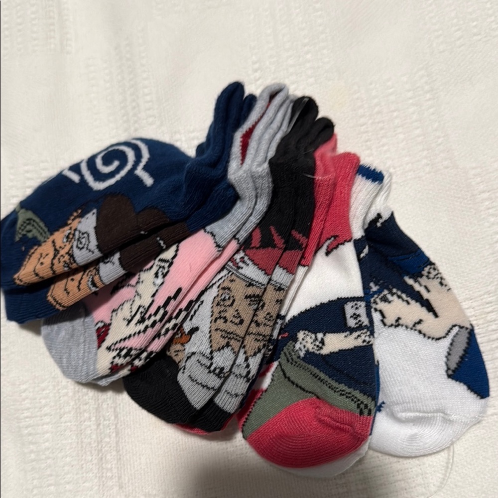 🌼 3 for $15 | Colorful Naruto Anime Character Socks Set (5 sets)
